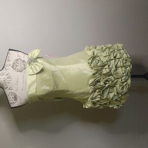NWT Lafee Lime Green Lace Up Back Mini Prom Dress 8